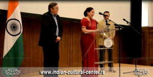 Ambasadorka Indije u Srbiji Narinder Čauhan prilkom otvaranja Festivala indijskog filma u Muzeju filmskog arhiva u Srbiji.